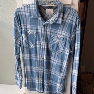 Quiksilver Blue and White Plaid Casual Shirt